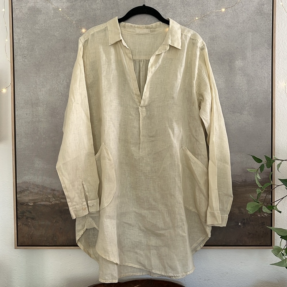 CP Shades Pale Yellow Teton Linen Tunic